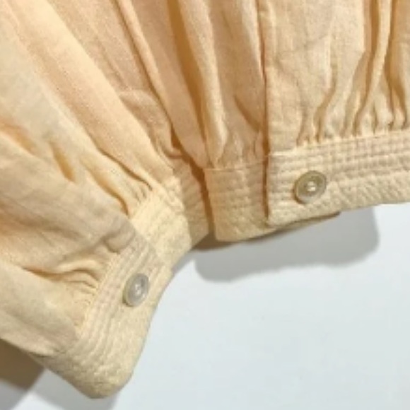 Marc Jacobs Yellow Pin Tucked Embroidered Collard Peplum Blouse - Picture 5 of 6